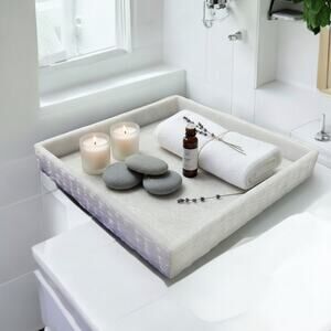 Solid Marble Tray 12x12 Modern Minimalist Vanity-Coffee Table-Bathroom Decor-Spa